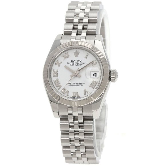 Rolex 179174 Datejust White Roman Watch Stainless Steel/SS/K18WG Ladies ROLEX - Picture 1 of 11